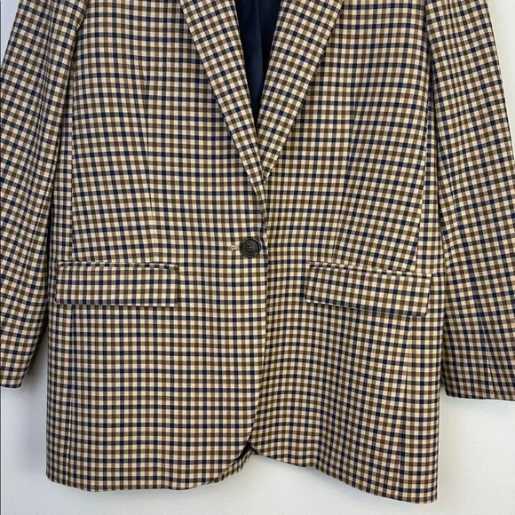 NWOT J. Crew Alfie Blazer in Honey Plaid Italian Wool Stretch Relaxed Fit Size 6 - Picture 4 of 16